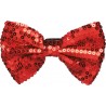 Noeud papillon à paillettes rouge adulte 13 x 9 cm