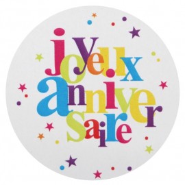 Sticker anniversaire festif 4 cm les 50