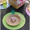 Set de table rond vert amande en intissé 34 cm les 50