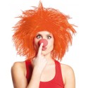 Perruque clown orange adulte