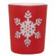 Photophores flocon de neige en verre rouge les 12