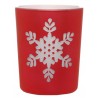 Photophores flocon de neige en verre rouge les 12