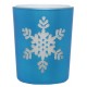 Photophores flocon de neige en verre bleu les 12