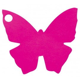 Etiquettes papillon fuchsia les 10