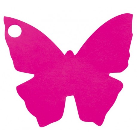 Etiquette papillon fuchsia les 10