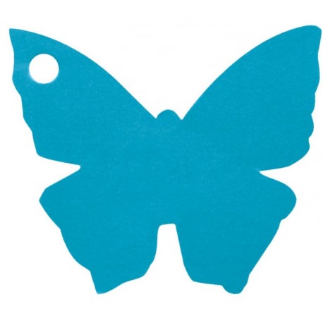 Etiquette papillon turquoise les 10