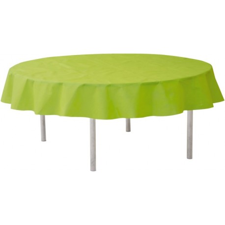 Nappe ronde vert anis en intissé opaque 240 cm