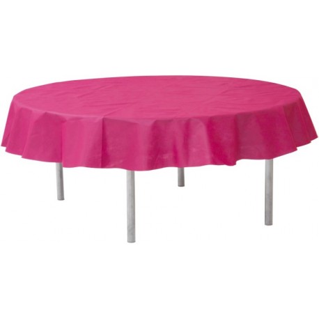 Nappe fuchsia ronde en intissé opaque 240 cm