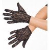 Gants courts dentelle noire femme