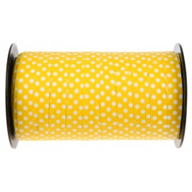 Bolduc jaune à pois 10 mm x 50 M