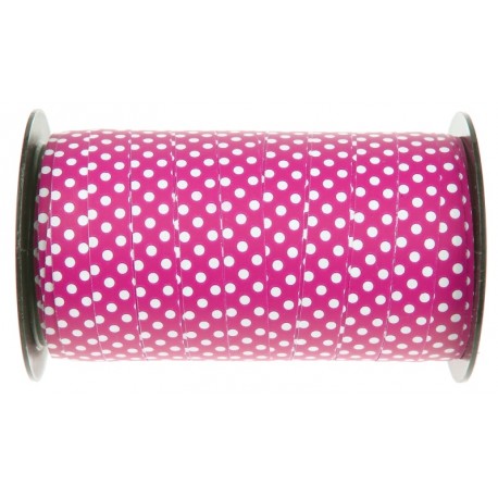 Bolduc fuchsia à pois 10 mm x 50 M