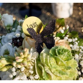 Papillons noirs pailletés sur pince les 4