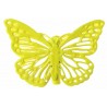 Papillons métal jaune sur pince les 4