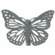 Papillon métal gris sur pince les 4