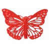 Papillons métal rouge sur pince les 4