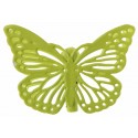 Papillons métal vert anis sur pince les 4