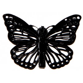 Papillons métal noir sur pince les 4