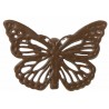 Papillons métal chocolat sur pince les 4