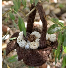 Panier en fleur sisal chocolat