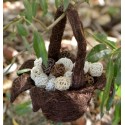 Panier en fleur sisal chocolat