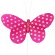 Papillons fuchsia à pois sur tige les 6