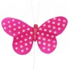 Papillons fuchsia à pois sur tige les 6