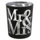Photophore mariage Mr & Mrs en verre noir les 12