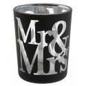 Photophores mariage Mr & Mrs en verre noir les 12