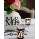 Photophore mariage Mr & Mrs en verre noir les 12