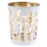 Photophores mariage Mr & Mrs en verre blanc les 12