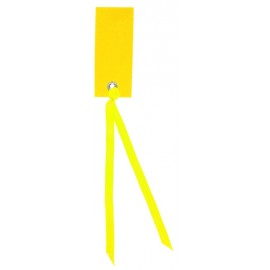 Etiquette rectangle jaune avec ruban les 12