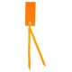 Etiquette rectangle orange avec ruban les 12