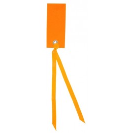 Etiquettes rectangle orange avec ruban les 12