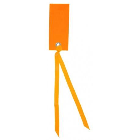 Etiquette rectangle orange avec ruban les 12