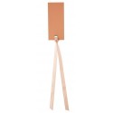 Etiquettes rectangle corail avec ruban les 12