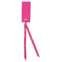 Etiquettes rectangle fuchsia avec ruban les 12