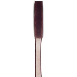 Ruban chocolat organdi bord satin 12 mm x 20 M