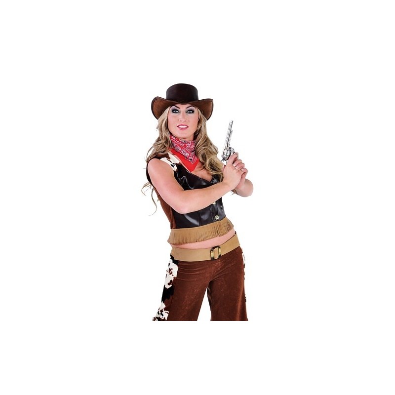 Set Déguisement Cowgirl 3 Pièces - Chapeau Paillettes, Lunettes Cœur Et Bandana - Pour Fête Western
