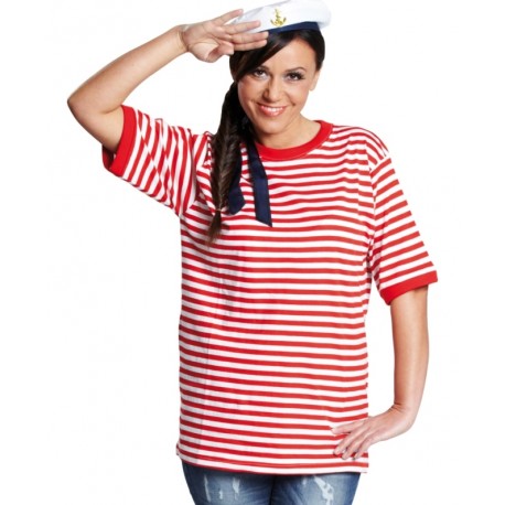 Déguisement T-Shirt rayé rouge blanc adulte mixte