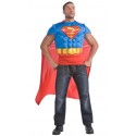 Déguisement Superman™ adulte T-Shirt avec cape (musclé)