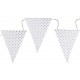 Guirlande fanions à pois argent en coton 170 cm