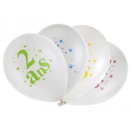 Ballons anniversaire 2 ans 23 cm les 8