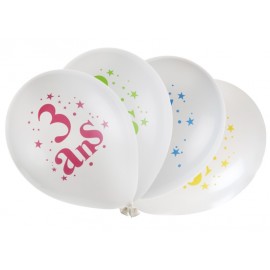 Ballons anniversaire 3 ans 23 cm les 8