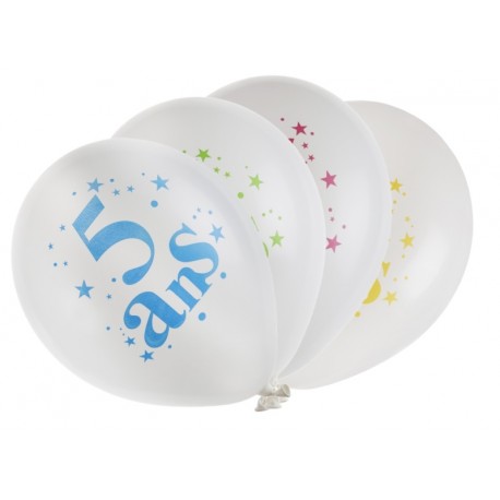 Ballons anniversaire 5 ans 23 cm les 8