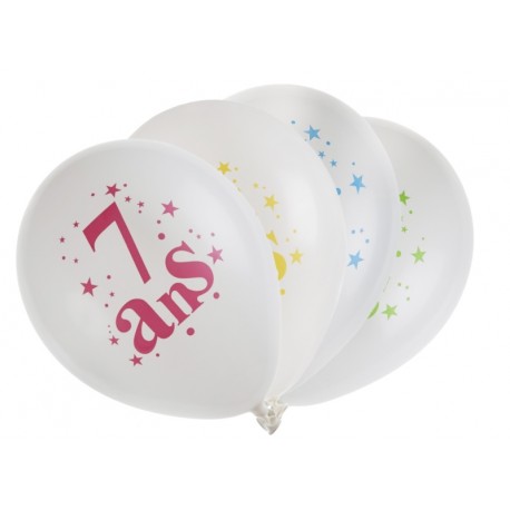 Ballons anniversaire 7 ans 23 cm les 8