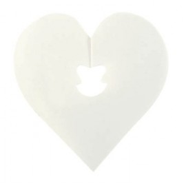 Attache sachet coeur blanc 5 cm les 24