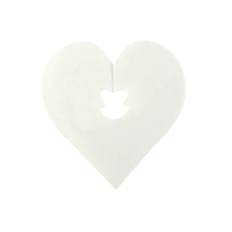 Attache sachet coeur blanc 5 cm les 24