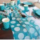 Chemin de table turquoise à pois intissé 5 M