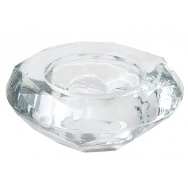 Bougeoir diamant transparent en verre