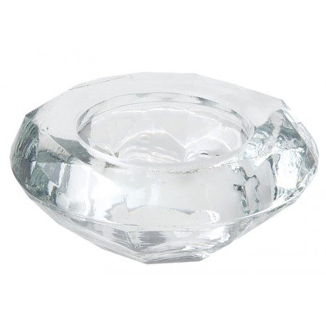 Bougeoir diamant transparent en verre